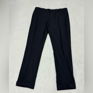 Dior Virgin Wool Flat Front Dress Pants Navy Blue EU 52/US 36